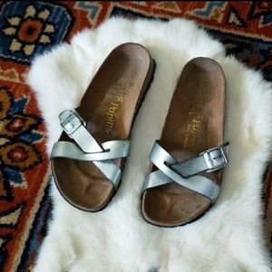 Silver Birkenstock Papalino